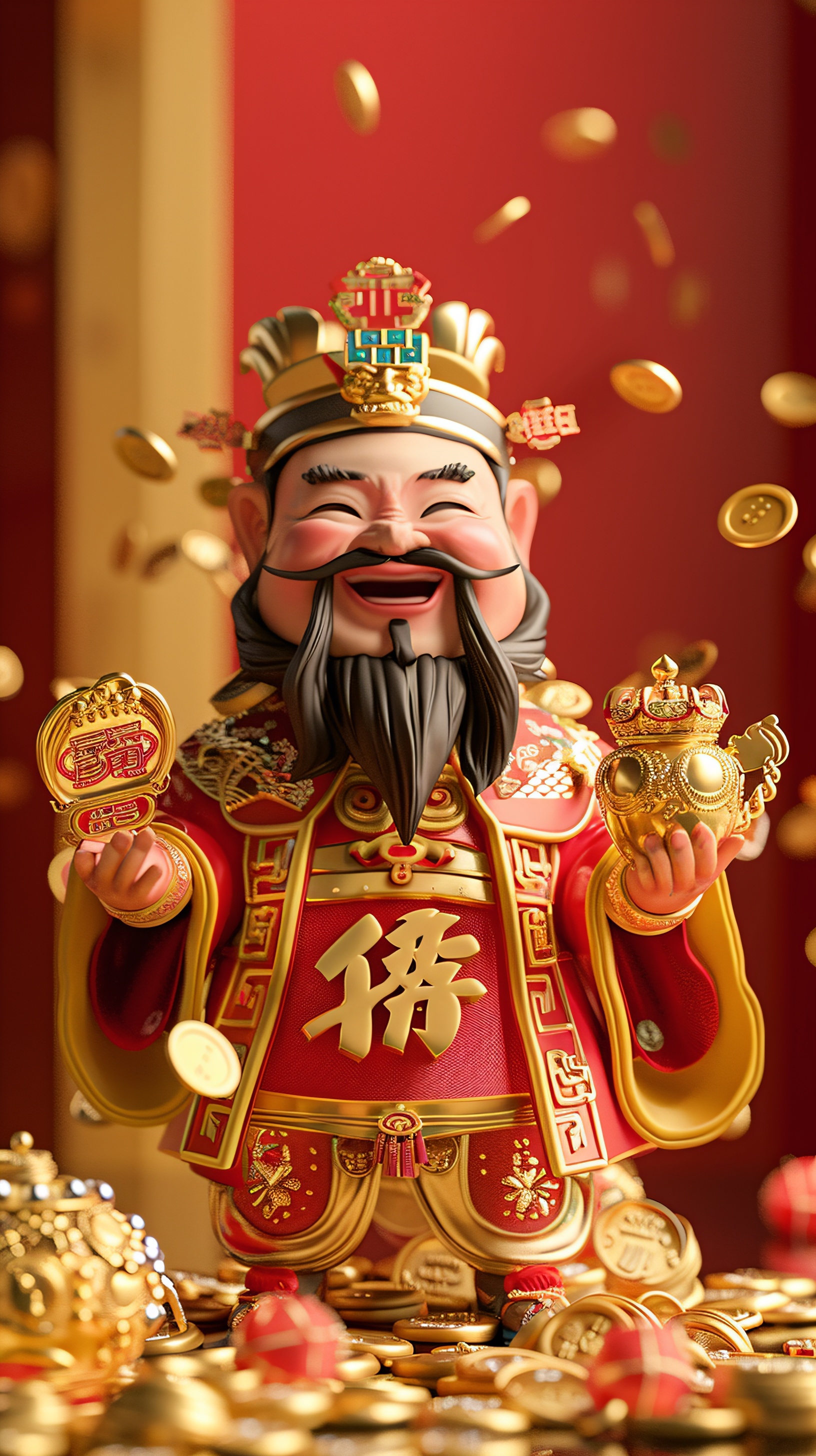 q版财神手机壁纸手机壁纸超清4k竖屏